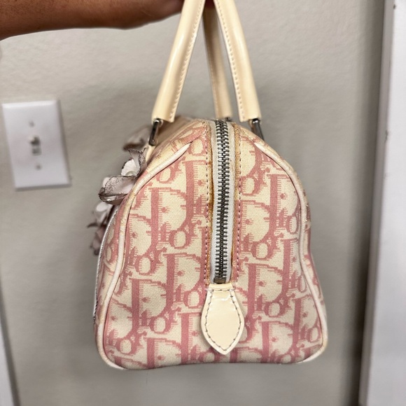 Vintage Y2K Dior Floral Pink and Cream Satchel - Picture 2 of 9